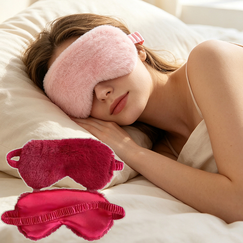 Health & Wellness Alegria - スリーピングマスク 睡眠用アイマスク ソフトプラッシュアイマスク キュートなラブクラウドアイカバー プラッシュマスク アイパッチ