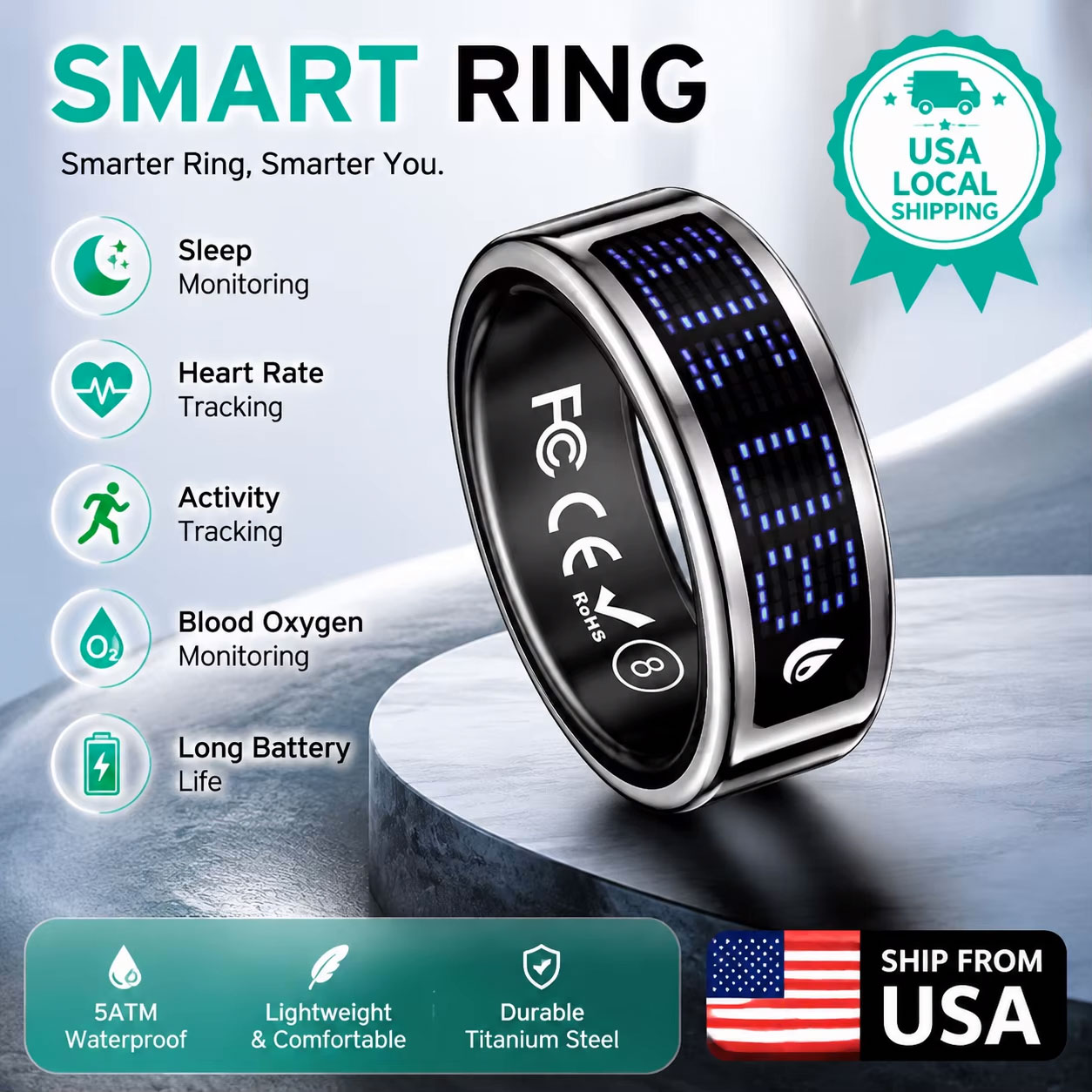 Wellness Health. Ring - 2026年新型ヘルススマートリング 心拍数・血中酸素・睡眠モニタリング フィットネス活動トラッキング ウェルネスウェアラブルリング 男女兼用